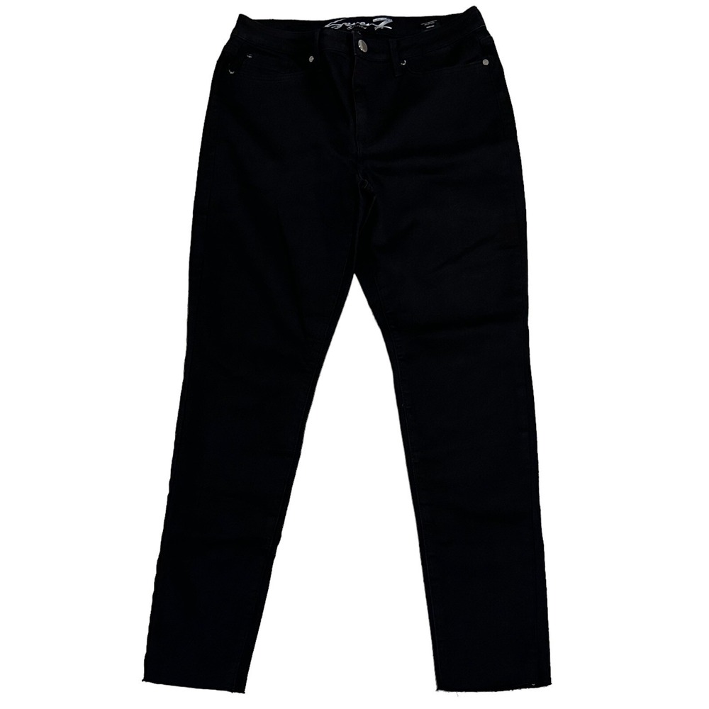 Seven7 Women's 12 Black‎ Mid Rise Skinny Raw Hem Limited Edition 7 Jeans